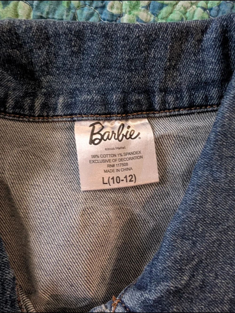 Barbie Dark Blue Denim Vest with Pink Logo Patch